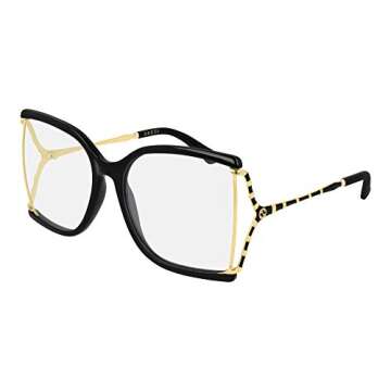 Gucci Butterfly Eyeglasses GG0592O 001 Black/Gold - Bold Fashion Statement