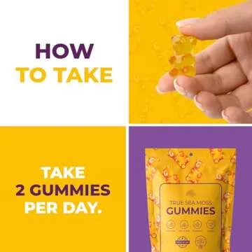 TrueSeaMoss Sea Moss Gummies for Adults & Kids - Magnesium, Burdock Root & Bladderwrack – Supports Immune, Boost Energy, Skin & Hair Health, Detox - 60 Vegan Gummies