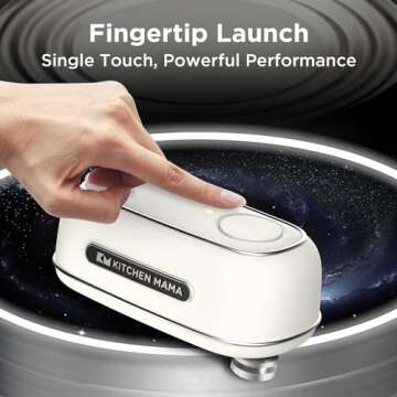 Kitchen Mama Orbit One Rechargeable Can Opener: Hands-Free, USB-C Charging, Auto Shut-Off, Smooth Ed...