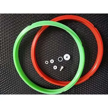 Pressure Cooker Silicone Sealing Gasket Red & Green Rings and Float Valve Fit for Instant Pot 5 or 6 Quart Models Replacement Parts Set