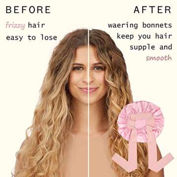 Satin Bonnet Silk Hair Bonnet for Sleeping and Care