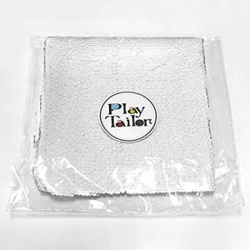 Play Tailor Sequin Pillow Cover Cushion Covers 16x16in Flip Sequins Decorative Throw Pillow Case, Silver and White