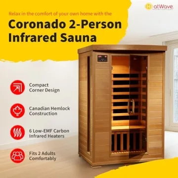 HEATWAVE Radiant 2-Person Sauna with Carbon Heaters
