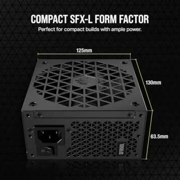 Corsair SF850L Fully Modular Low-Noise SFX Power Supply - ATX 3.0 & PCIe 5.0 Compliant - Quiet 120mm PWM Fan - 80 Plus Gold Efficiency - Zero RPM Mode - 105°C-Rated Capacitors - Black (Renewed)