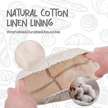 DOYOLLA Mini Bread Dough Proofing Basket & Liner (Set of 6, 5 inch), Sourdough Bread Bakery Bowls for Professional & Home Bakers