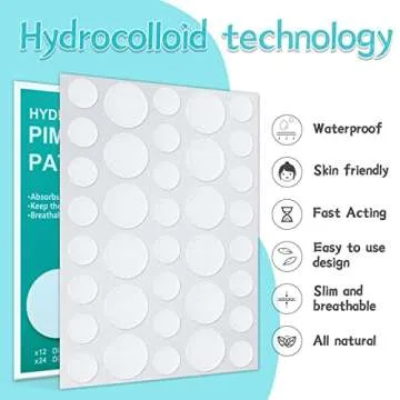 180 Counts Pimple Patches for Face Hydrocolloid Acne Patches for face Invisible Zit Patches for Face Pimple Patch Acne Spot Treatment Patch Blemish Patches Cover Patches Stickers