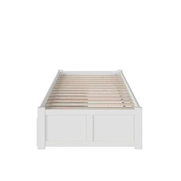 AFI Concord Twin XL Platform Bed with Storage in White
