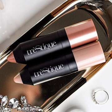 treStiQue Highlight Stick, Illuminator Makeup For Face, Highlighter Makeup Stick, Face Highlighter Bronzer Makeup - Refillable