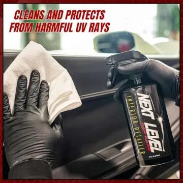 Next Level Car Care Interior Detailer Spray – Clean & Protect for Plastics, Leather, Vinyl, Glass & More - with UV Protection & Non-Greasy Finish (16 Fl Oz)
