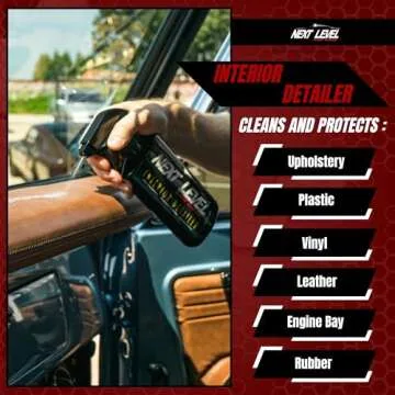 Next Level Car Care Interior Detailer Spray – Clean & Protect for Plastics, Leather, Vinyl, Glass & More - with UV Protection & Non-Greasy Finish (16 Fl Oz)