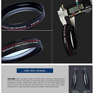 ZOMEI 52mm Ultra Slim UV Filter for SLR DSLR Cameras