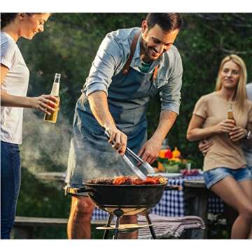 HOTEC Stainless Steel Kitchen Tongs Set of 2-12 inch, BBQ Locking Metal Food Tongs Non-Slip Grip (Black)