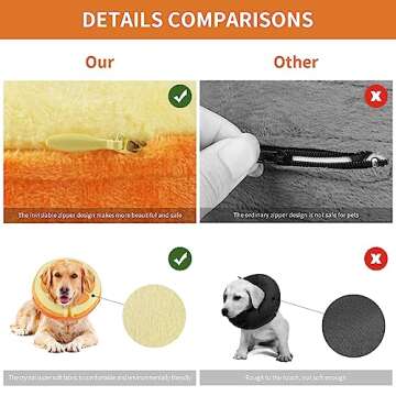 IEUUMLER Inflatable Recovery Dog Collar, Protective Donut Cone, Adjustable Soft Collar for Dog and Cat After Surgery Prevent from Biting & Scratching EU002 - Orange M