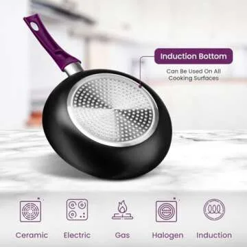 Chef's Star Nonstick 11 Piece Cookware Set in Purple