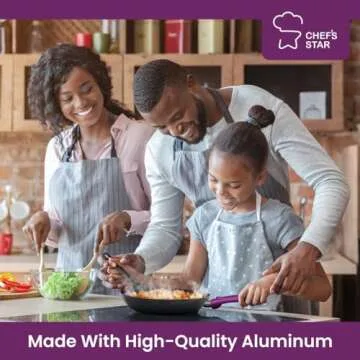 Chef's Star Nonstick 11 Piece Cookware Set in Purple