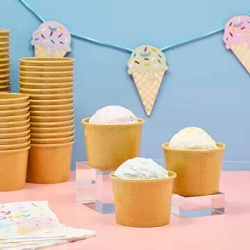 Juvale 50 Pack Disposable Ice Cream Cups for Every Occasion