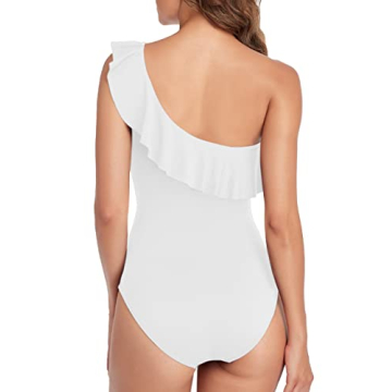 Hilor Women's One Shoulder Ruffle Swimsuit for Summer Fun