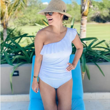 Hilor Women's One Shoulder Ruffle Swimsuit for Summer Fun