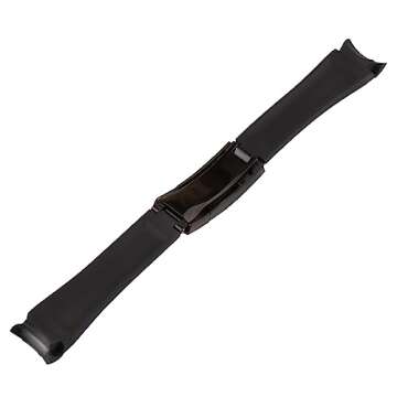 JETHENG 20mm Men's silicone watch strap for Rolex Daytona Outdoor Sports waterproof rubber watch bands wristband bracelet accessories for women's (20mm black black buckle)