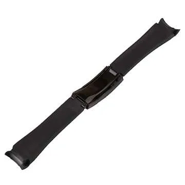 JETHENG 20mm Men's silicone watch strap for Rolex Daytona Outdoor Sports waterproof rubber watch bands wristband bracelet accessories for women's (20mm black black buckle)