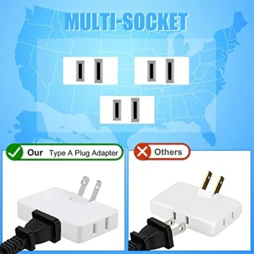 Compact 3 Pack AC Flat Wall Outlet Extender for Home and Travel