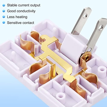 Compact 3 Pack AC Flat Wall Outlet Extender for Home and Travel