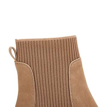 Ruanyu Womens Lug Sole Platform Ankle Boots Elastic Chunky Block Heel Non-Slip Combat Comfortable Chelsea Booties