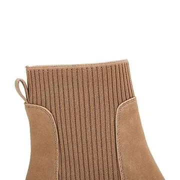 Ruanyu Womens Lug Sole Platform Ankle Boots Elastic Chunky Block Heel Non-Slip Combat Comfortable Chelsea Booties