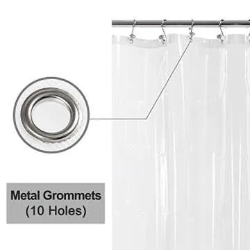 54x78 Inch Stall Shower Curtain/Liner 8G Heavy Duty Clear PEVA, 3 Bottom Magnets, Waterproof, PVC Free, Metal Grommets