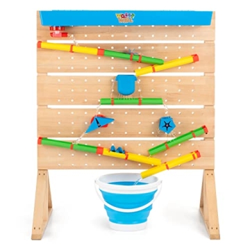 Board Masters Waterwall Sensory Water Table | Wooden Waterfall Play Table with 27 Accessories | Educ...