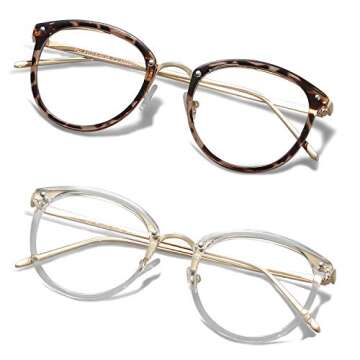 AMOMOMA Round Blue Light Blocking Glasses - Stylish & Effective Eyewear