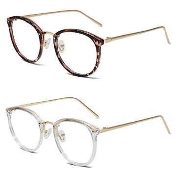 AMOMOMA Round Blue Light Blocking Glasses - Stylish Protection