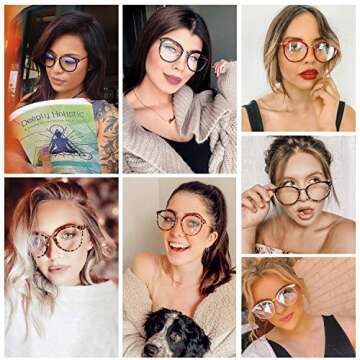 AMOMOMA Round Blue Light Blocking Glasses - Stylish Protection