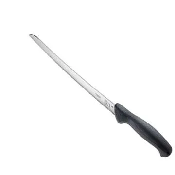 Mercer Culinary M23880 Millennia Black Handle, 10-Inch Curved Wavy Edge, Bread Knife