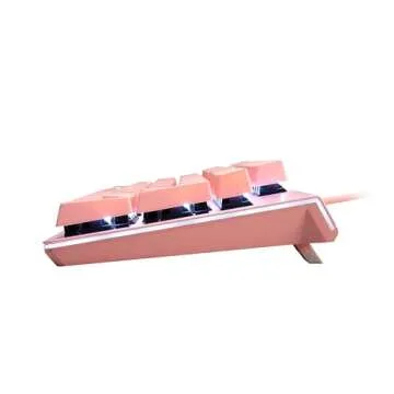 i-rocks K75M Mechanical Keyboard - 104 Keys - with Cherry MX Brown Switches, PBT Keycaps, Backlit LED Light and Shortcut Keys - Programmable Light & Macro Recorder (Pink)