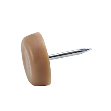 25 Pack Rok Hardware 3/4″ (19mm) Standard Nail On Furniture Glides in Brown Color, Flat Head, Chai...