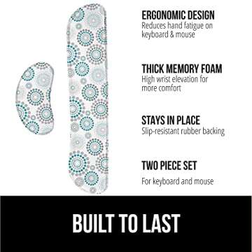 Gorilla Grip Silky Gel Memory Foam Wrist Rest for Computer Keyboard, Mouse, Ergonomic Design for Typ...