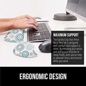 Gorilla Grip Gel Memory Foam Wrist Rest Set for Ergonomic Support