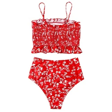 Stylish Women's Shirred Bandeau Bikini Set for Summer Fun