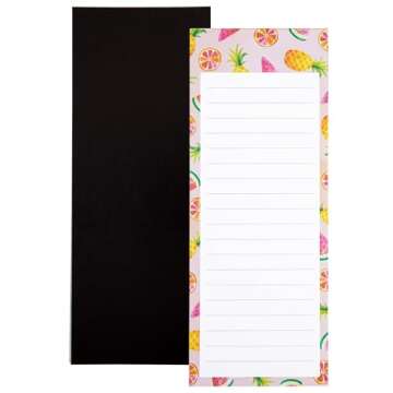 Juvale 6-Pack Magnetic Notepads for Refrigerator - Cute Grocery Shopping List for To-Do Memos, Scratch Pads (6 Fruit Designs, 60 Sheets Each)