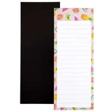 Juvale 6-Pack Magnetic Notepads for Refrigerator - Cute Grocery Shopping List for To-Do Memos, Scratch Pads (6 Fruit Designs, 60 Sheets Each)