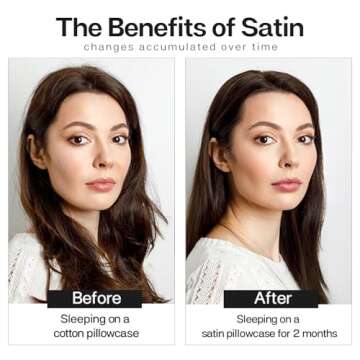 MR&HM Satin Pillowcase for Hair and Skin, Silk Satin Pillowcase 2 Pack, Queen Size Pillow Cases Set ...