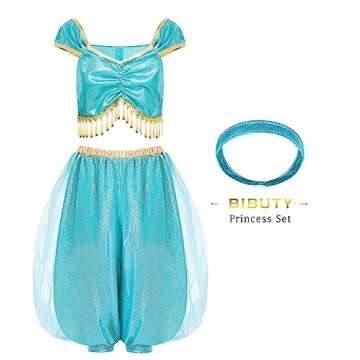 Kids Princess Dress Up Clothes for Little Girls, BIBUTY Pretend Play & Dress Up Princess Costume Set with Princess Dresses Crown Cape for Little Girls, Princess Toys Gifts for 3-6 Toddler Little Girls