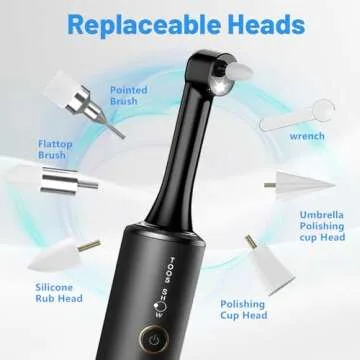 Electric Tooth Polisher Kit with 4 Speed Modes & Travel Case