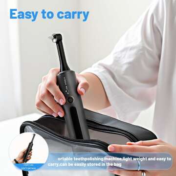 Electric Tooth Polisher Kit with 4 Speed Modes & Travel Case