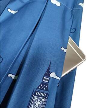 OBBUE Dresstore Vintage Pleated Skirt Floral A-line Printed Midi Skirts with Pockets Black-White-Plaid-S