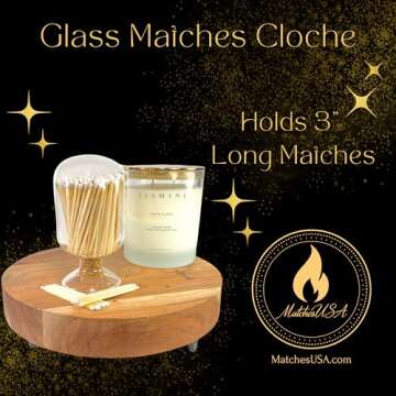 Decorative Glass Matches Cloche - Perfect Gift for Candle Lovers