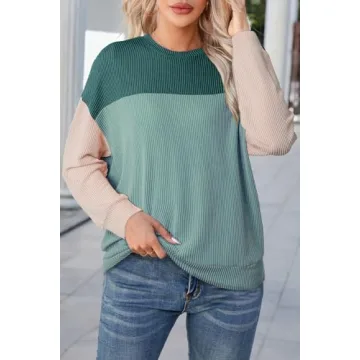 Women's Color Block Knit Sweater - Casual Fall Style