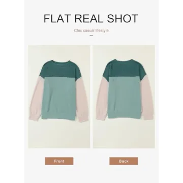 Women's Color Block Knit Sweater - Casual Fall Style