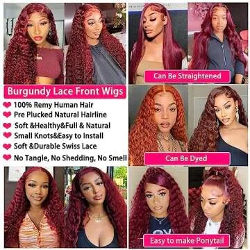 DULTEV Burgundy Lace Front Wig for Glamorous Looks